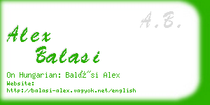 alex balasi business card